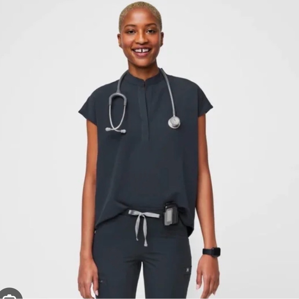Figs Charcoal Gray Women's Blouse